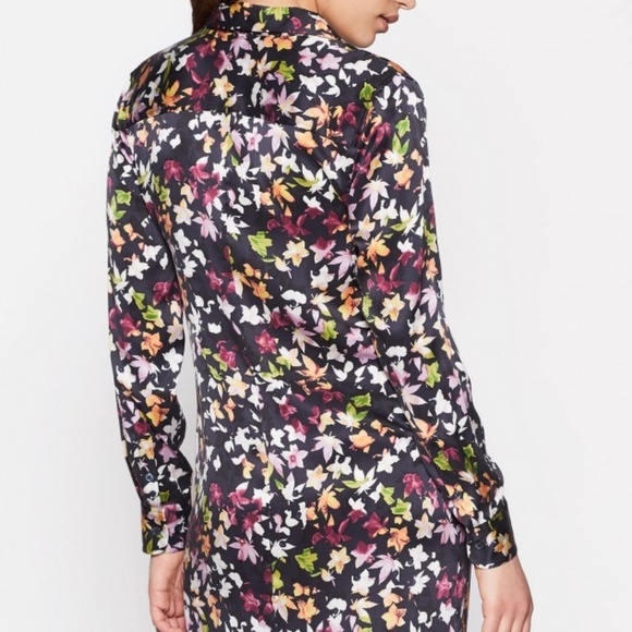 Equipment Floral Silk Button Sleeve Maxi Dress sz - Picture 5 of 8